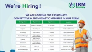 IRM Energy Limited Vacancy