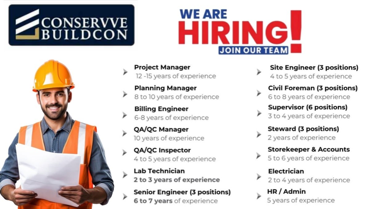 Conservve Buildcon Recruitment