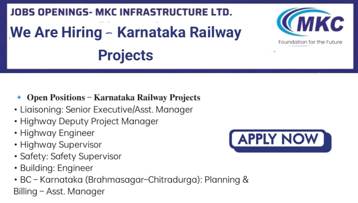 MKC Infrastructure Vacancy Railway Project