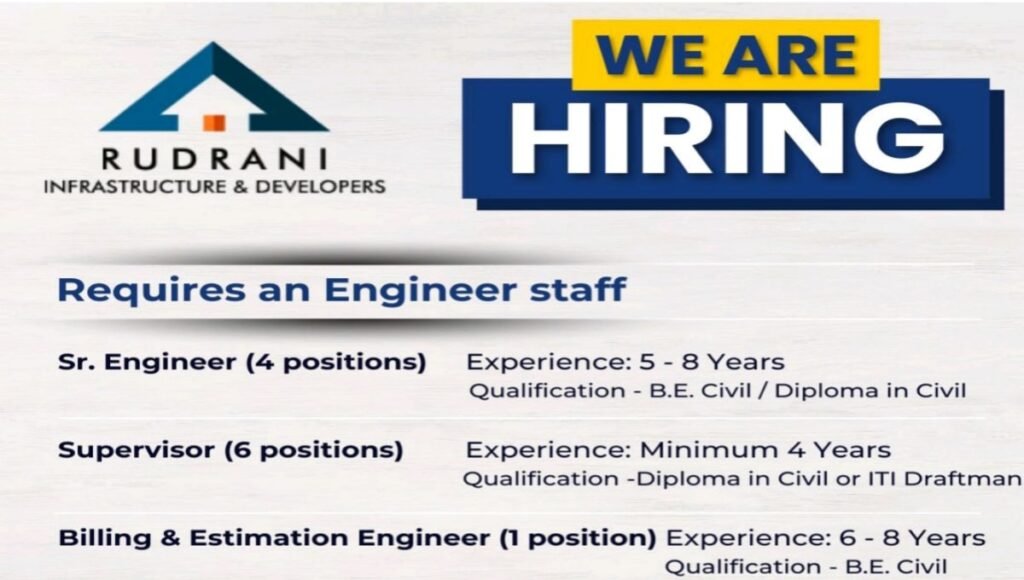 Rudrani Infrastructure & Developers Hiring