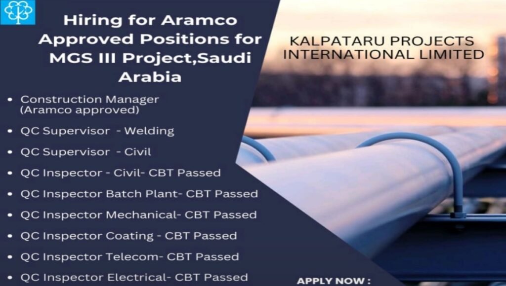 Kalpataru Projects International Vacancy Saudi Arabia