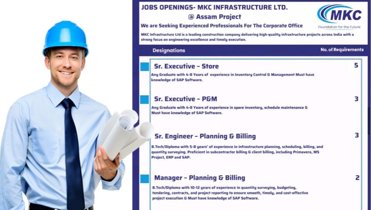 Jobs Openings - MKC Infrastructure Ltd