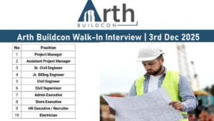 Arth Buildcon Walk-In Interview