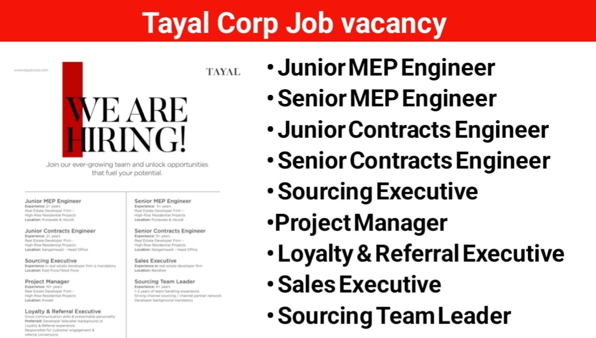 Tayal Corp Job Vacancy