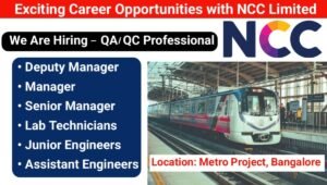 Metro Project Vacancy at Bangalore