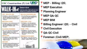 Walk-In Interview at URC Construction