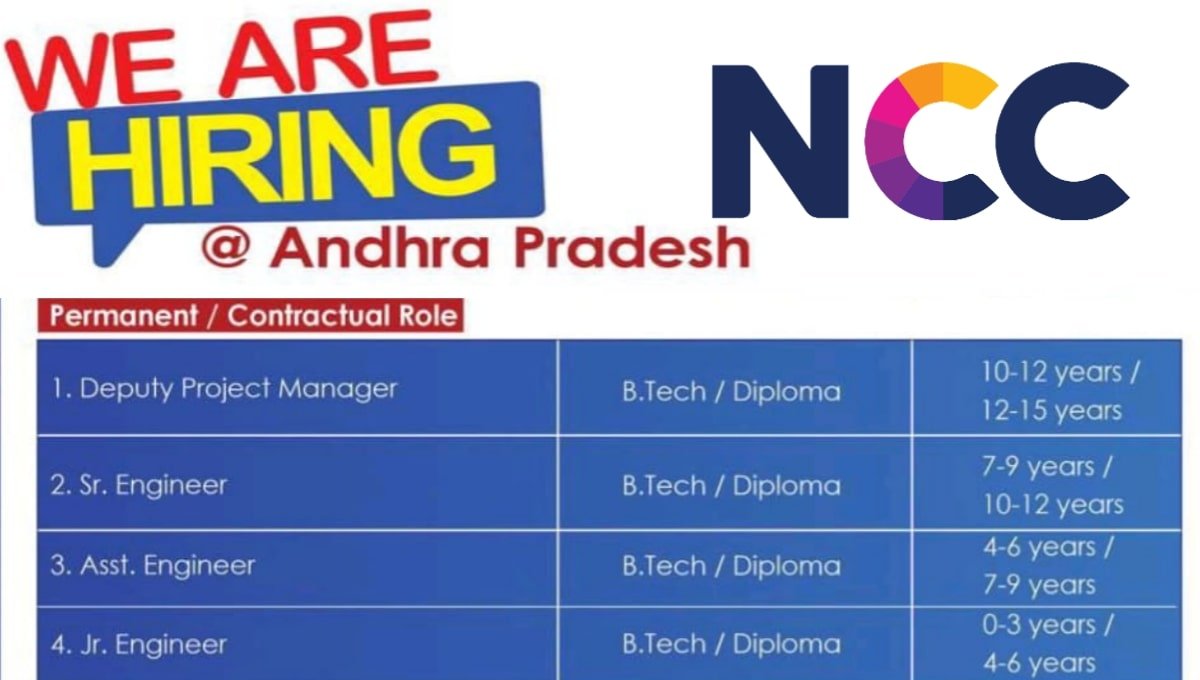 NCC Limited Urgent Hiring