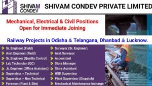 Shivam Condev Pvt Ltd Urgent Hiring 2025