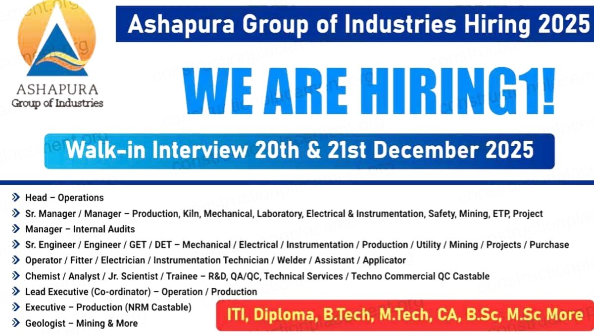 Ashapura Group Recruitment 2025