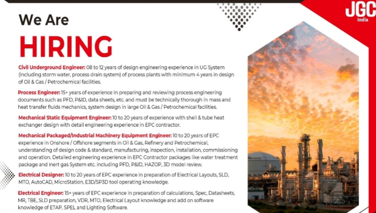JGC India Hiring 2025