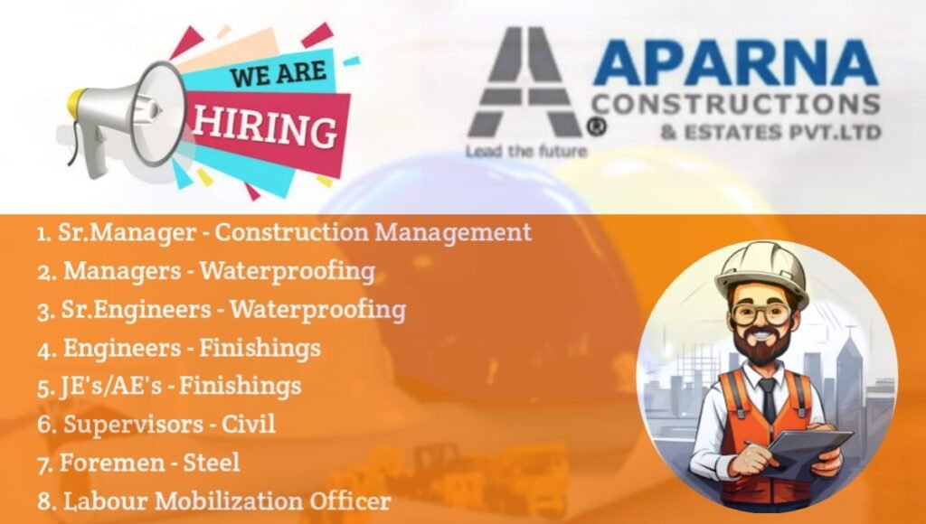 Latest Aparna Constructions & Estate Jobs 2026