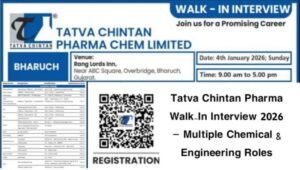 Tatva Chintan Pharma Walk-In Interview 2026