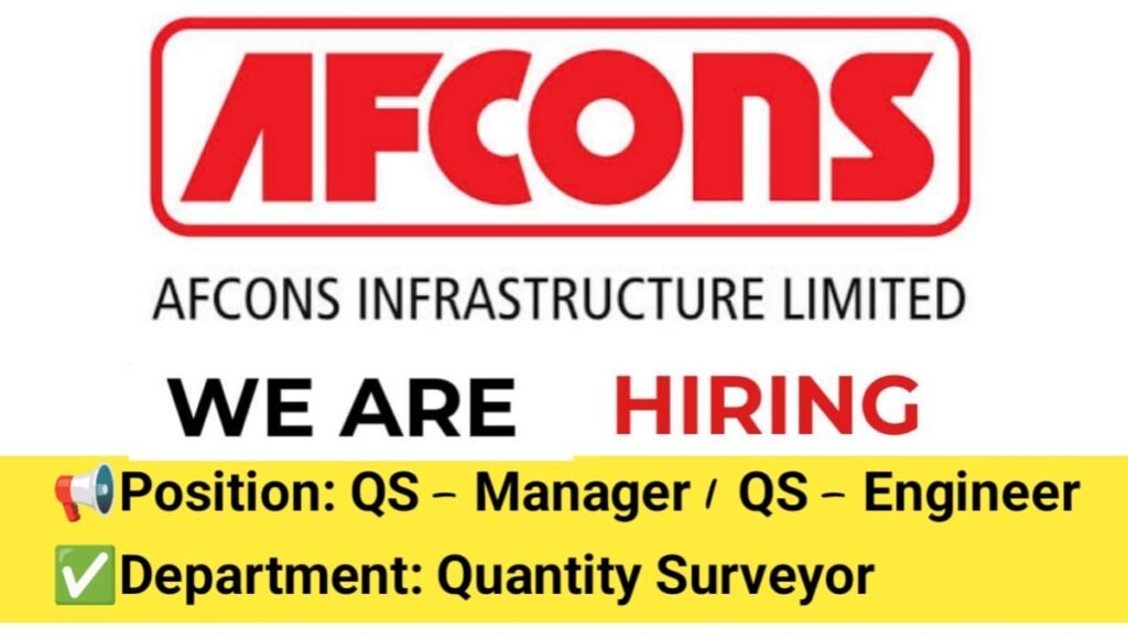 Afcons Infrastructure Job Opening 2026