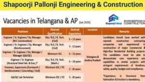 Shapoorji Pallonji Engineering & Construction Walk-In Drive Jan 2026