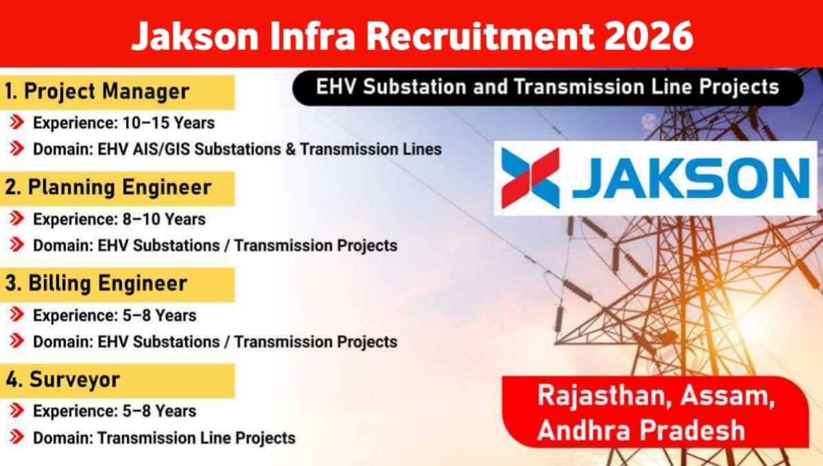 Jakson Infra Recruitment 2026