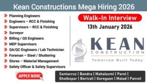 Kean Constructions Walk-in Interview 2026