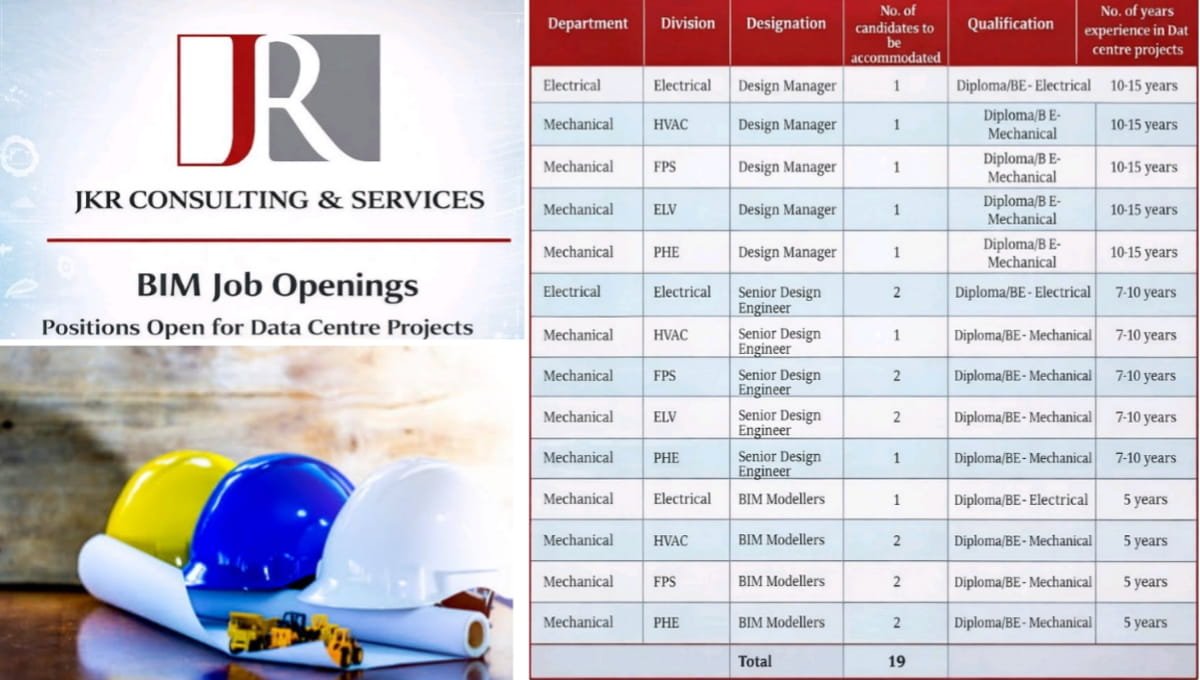 JKR Consulting & Services BIM Recruitment 2026