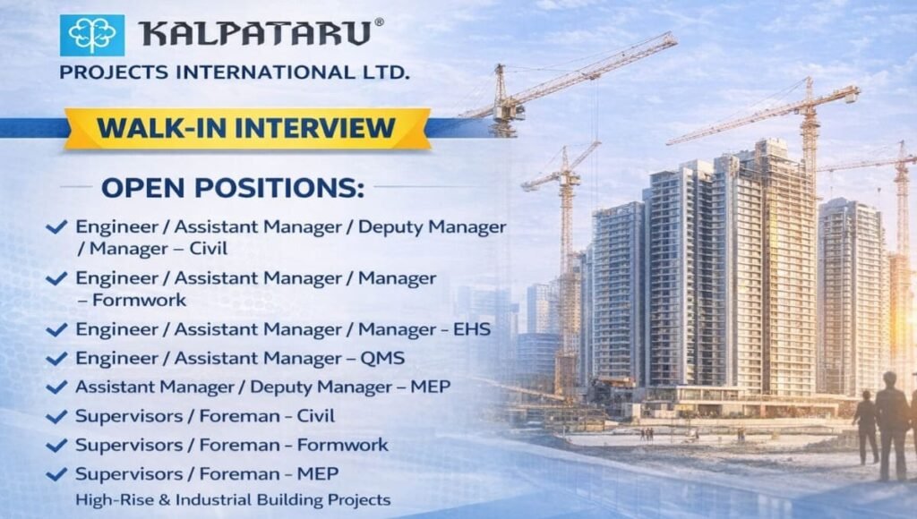 Kalpataru Projects Walk-In Interview 2026