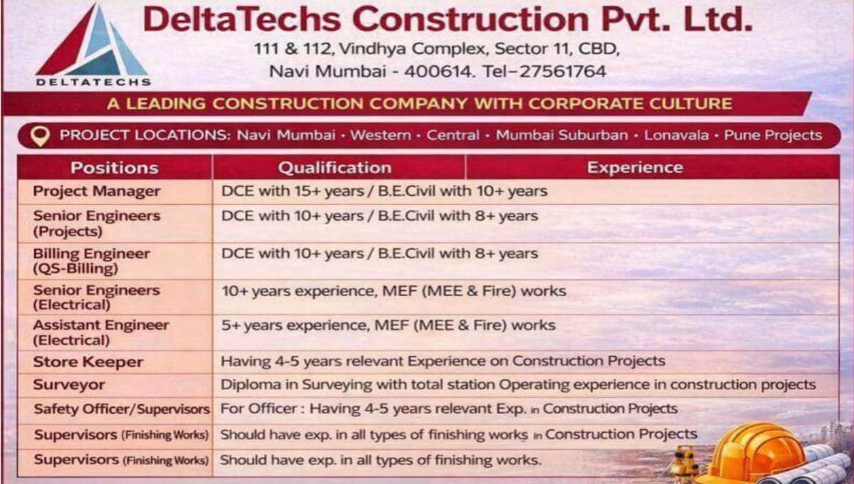 DeltaTechs Construction Recruitment 2026
