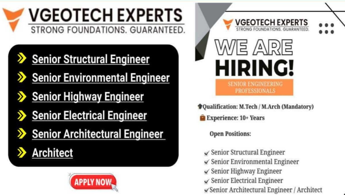VGeotech Experts Pvt Ltd Hiring 2026
