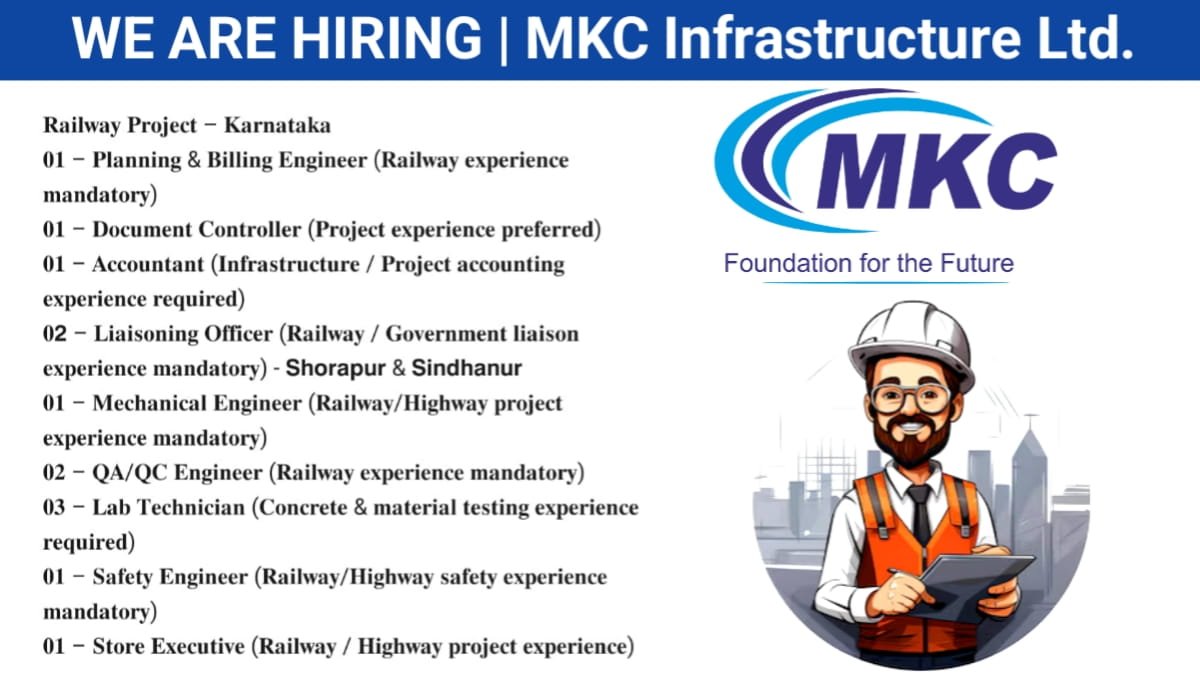 Exciting Jobs at MKC Infrastructure