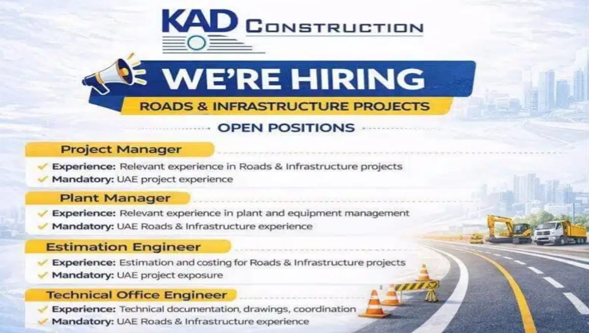 KAD Construction Job Opening 2026