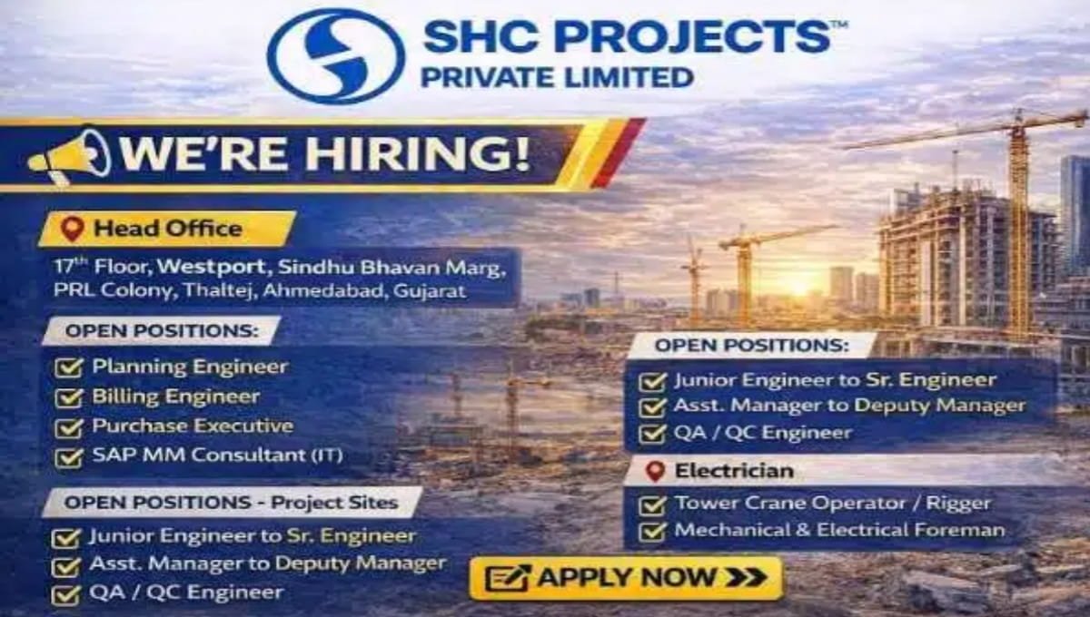 SHC Projects Pvt Ltd Recruitment 2026