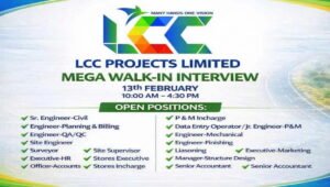 LCC Projects Limited Mega Walk-In Interview