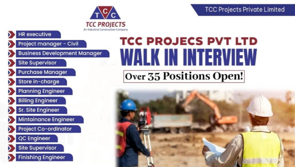 TCC Projects Pvt Ltd Walk-In Interview 2026