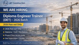 L&T Construction Jobs Diploma Engineer Trainee Vacancy