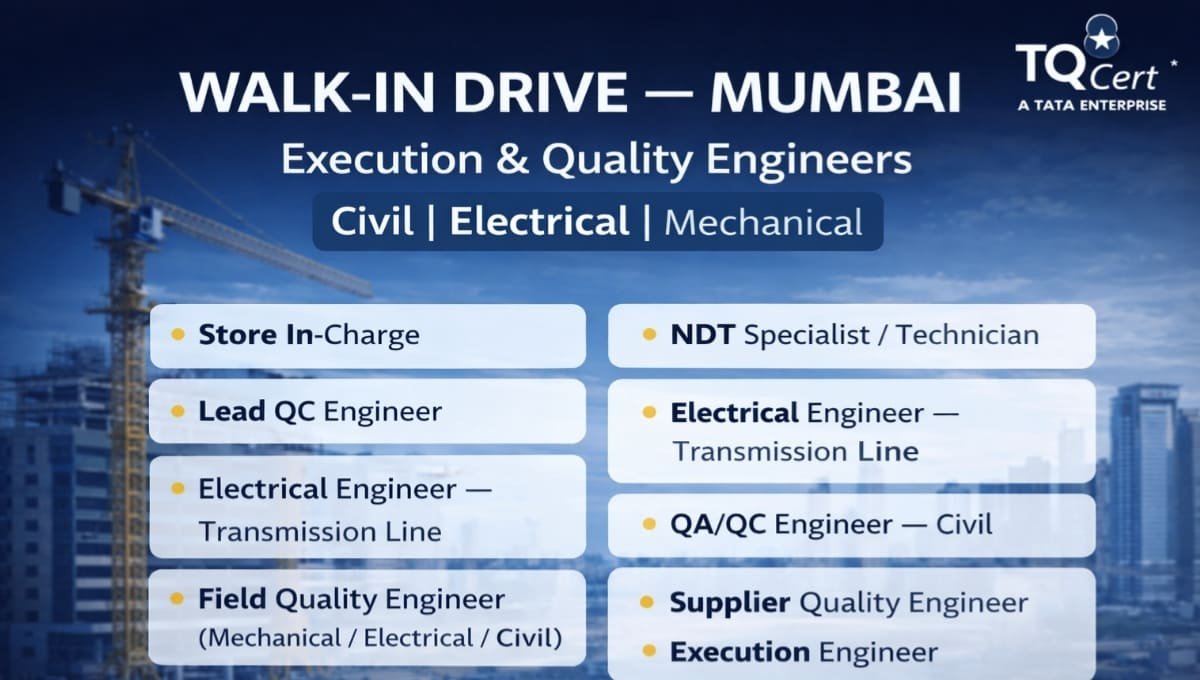 TQ Cert Recruitment 2026 Walk-in Interview