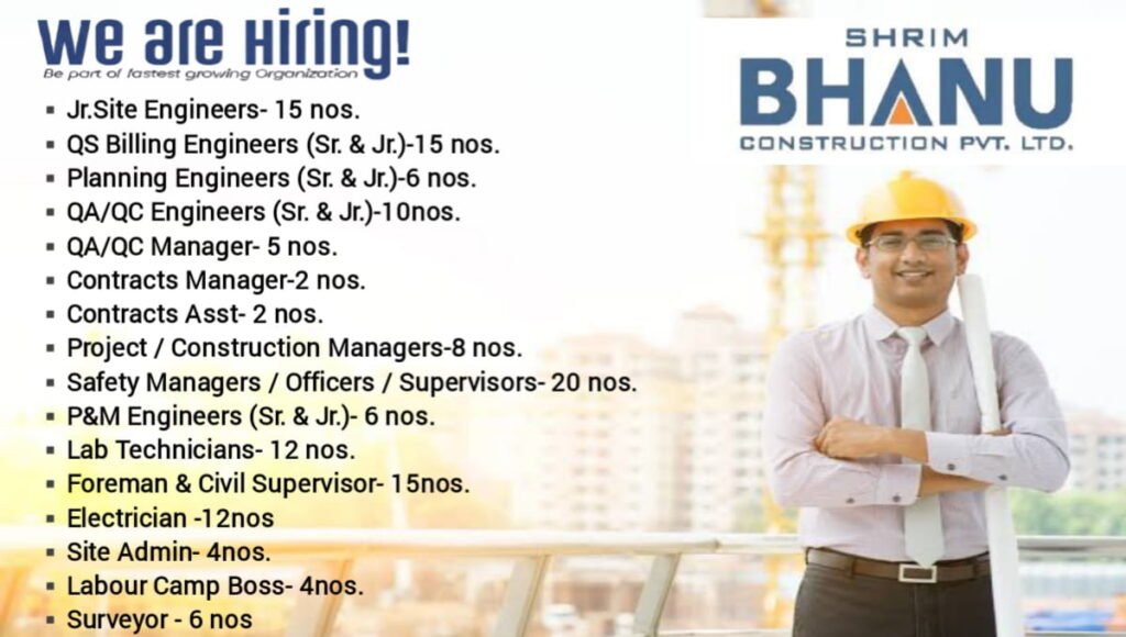 Shrim Bhanu Construction Job Openings