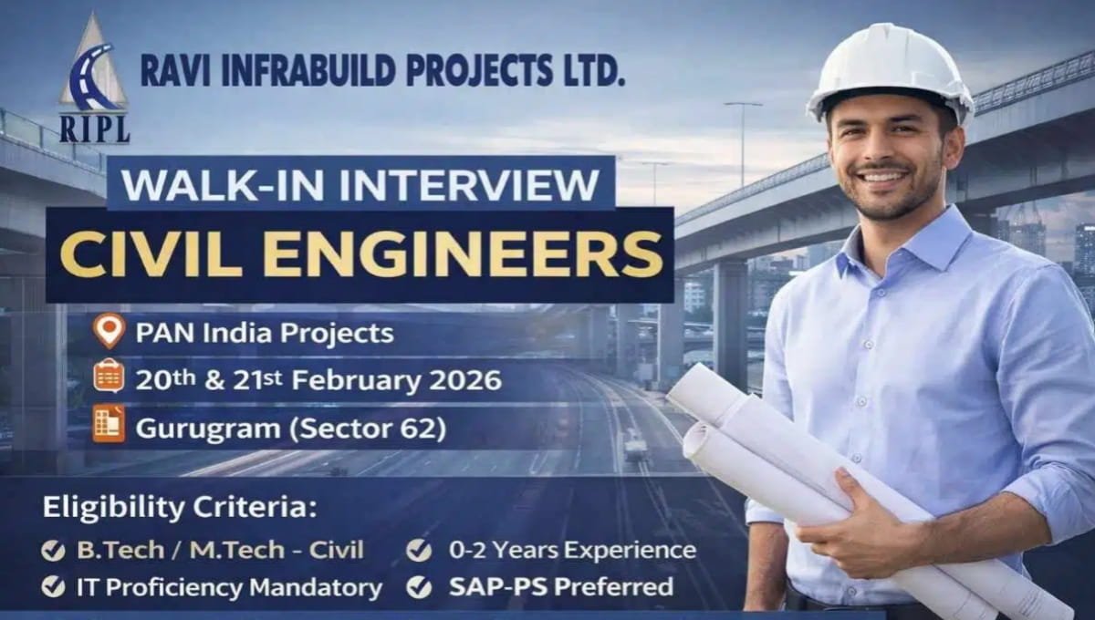 Ravi Infrabuilt Projects Ltd Walk-In Interview 2026