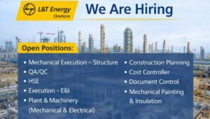 L&T Energy Onshore Recruitment Walk In Drive
