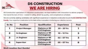 DS Construction Job Vacancy 2026