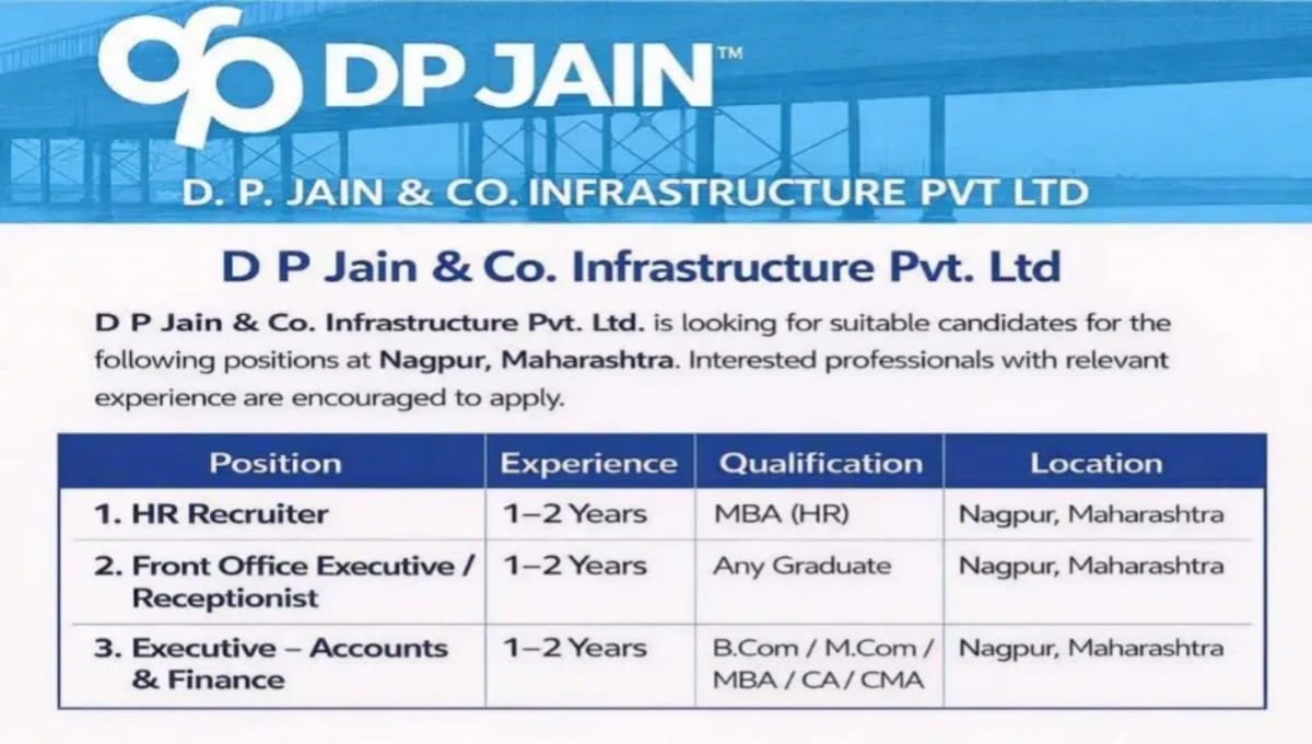 DP Jain & Co. Infrastructure Pvt Ltd Vacancy