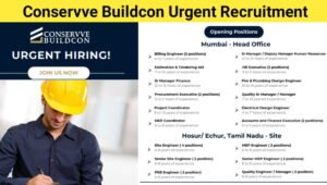 Conserve Buildcon Urgent Hiring