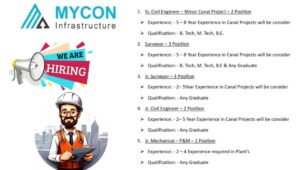 MYCON Infrastructure Job Vacancy 2026