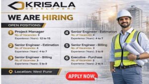 Krisala Developers Job Vacancy 2026