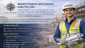 Badami Projects And Contarct India Pvt Ltd Hiring