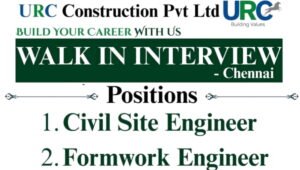 URC Construction Pvt Ltd Walk-In Drive at Chennai
