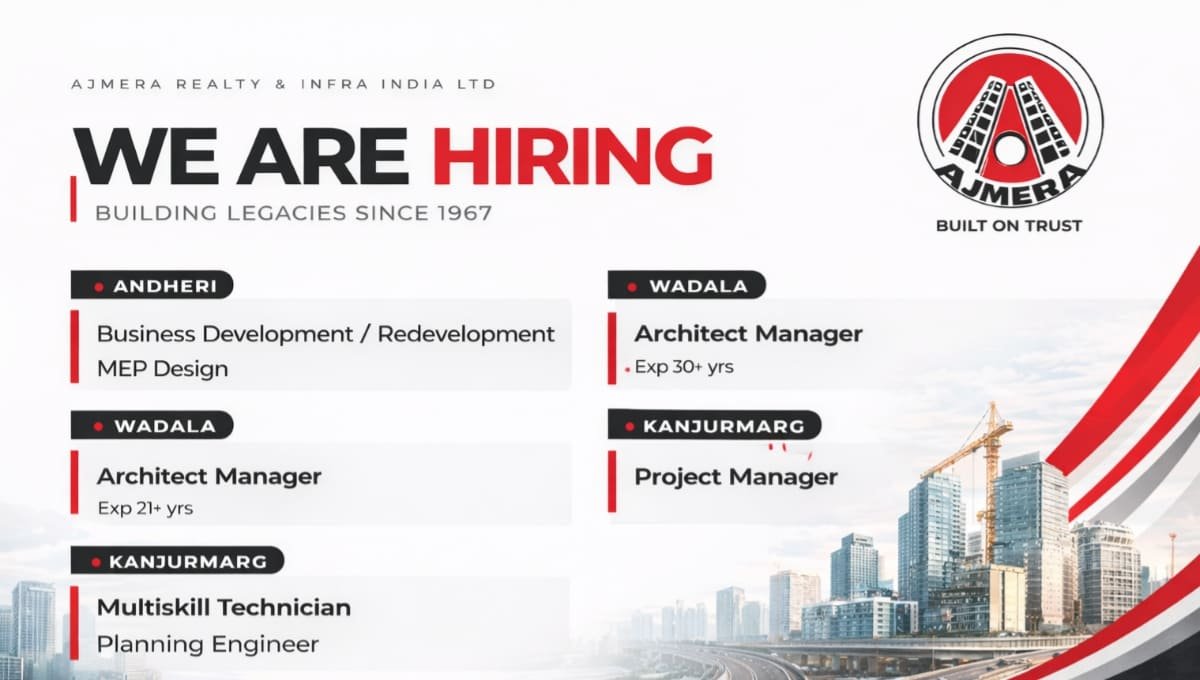 Ajmera Realty Infra Vacancy