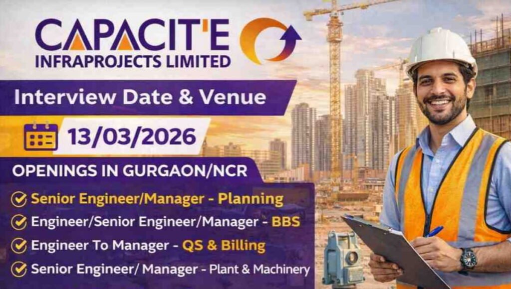 Capacit'e Infraprojects Walk-In Interview 2026