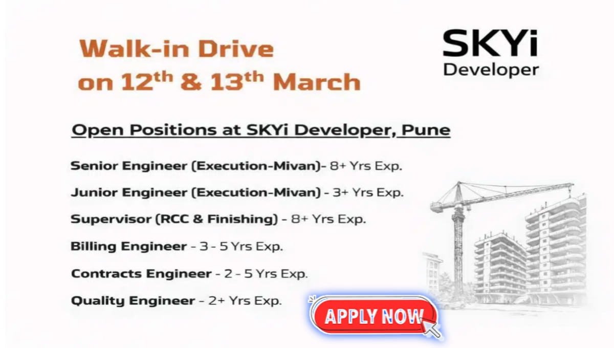 SKYI Developers Walk-In Drive at Pune