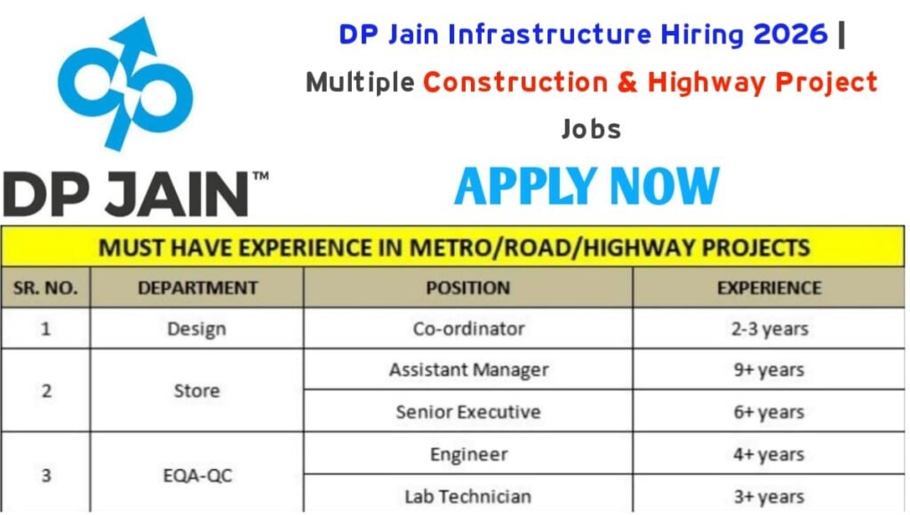 DP Jain Infrastructure Hiring