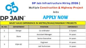 DP Jain Infrastructure Hiring