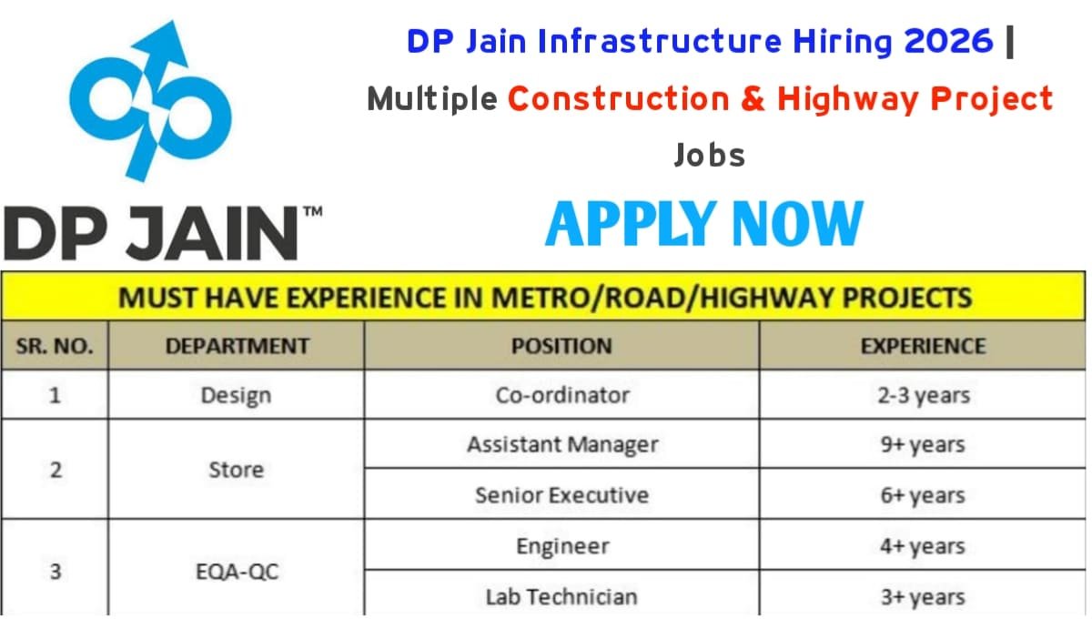 DP Jain Infrastructure Hiring