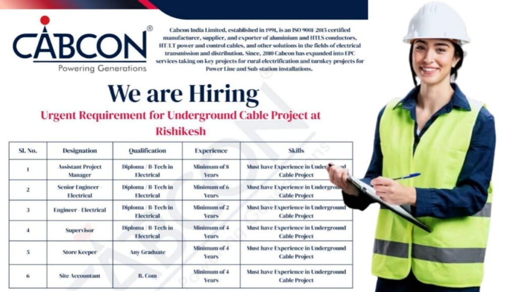 Cabcon India Recruitment 2026