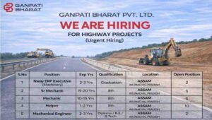 Ganapati Bharat Pvt Ltd Urgent Hiring
