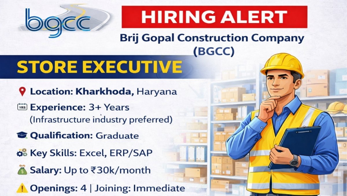 Brij Gopal Construction Vacancy 2026